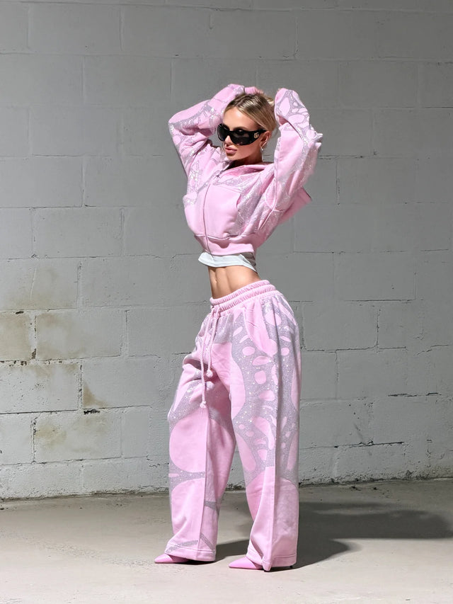 Ascent Pink Rhinestone Cropped (Haut+Bas)